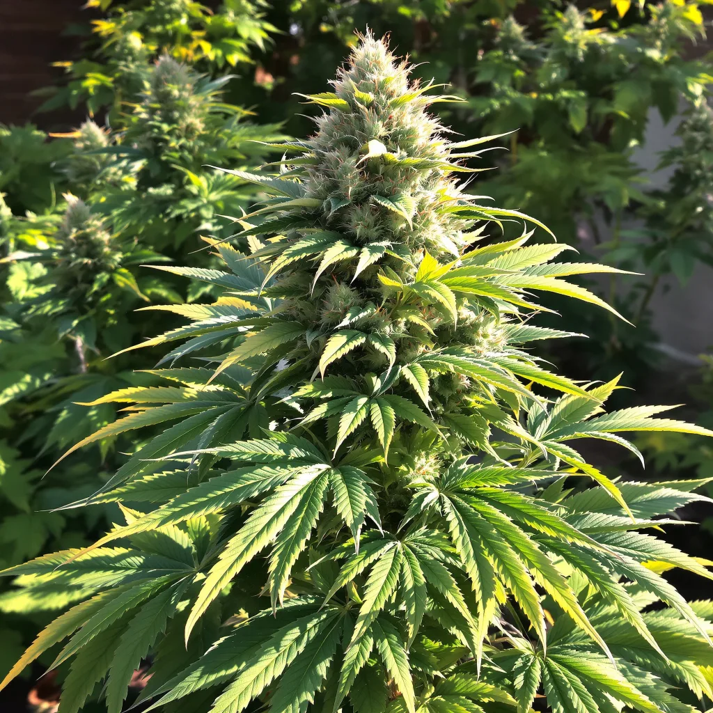 Katsu Bubba Kush 69% indica / 31% sativa — fleur avec trichomes visibles