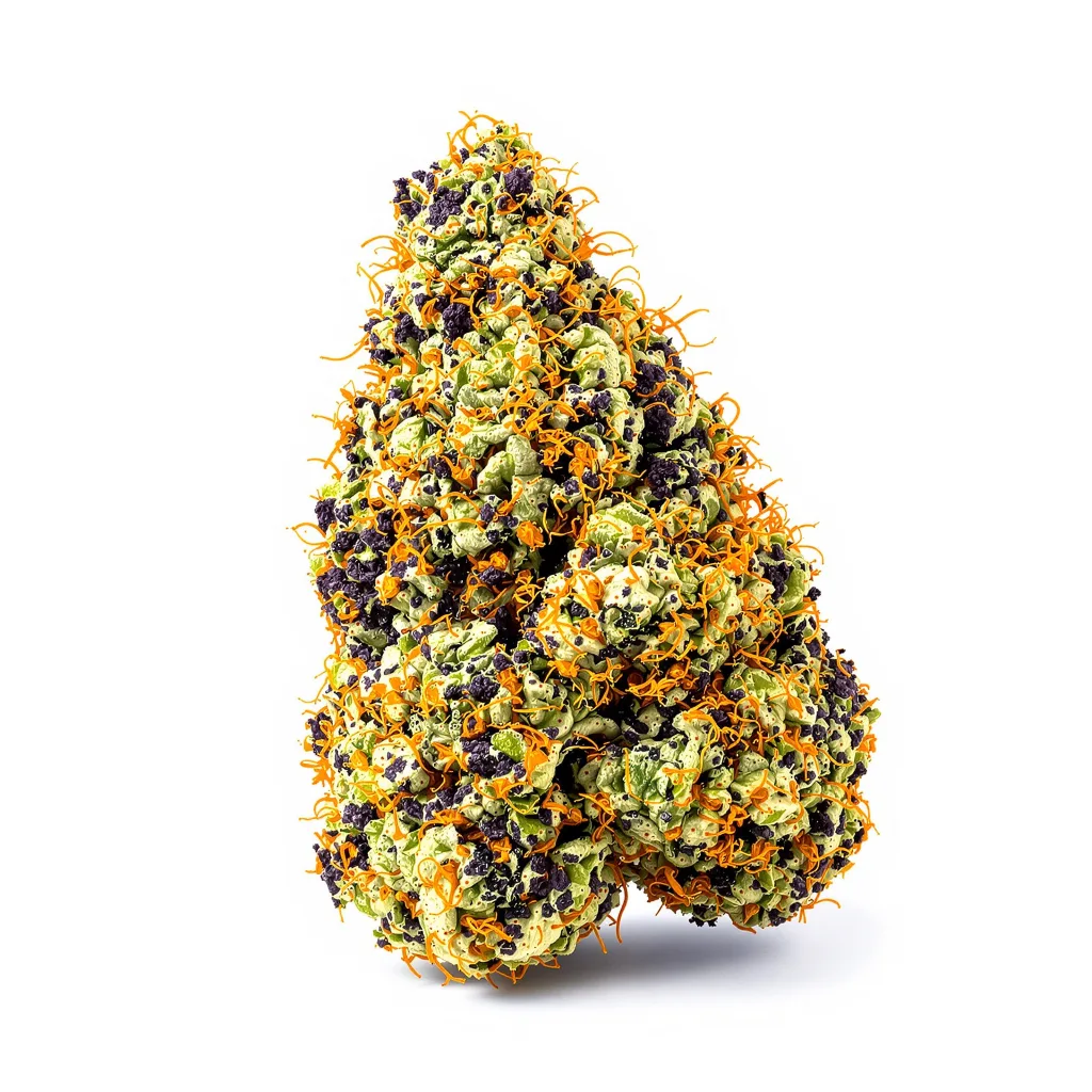 Katsu Kush 84% indica / 16% sativa — fleur avec trichomes visibles