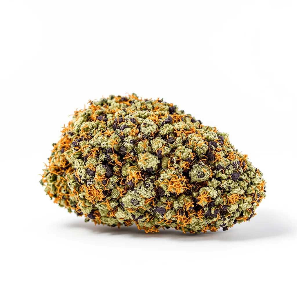 Khalifa Kush 75% indica / 25% sativa — fleur avec trichomes visibles