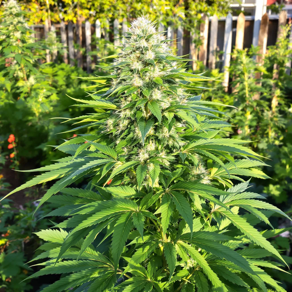 Khufu 74% indica / 26% sativa — fleur avec trichomes visibles