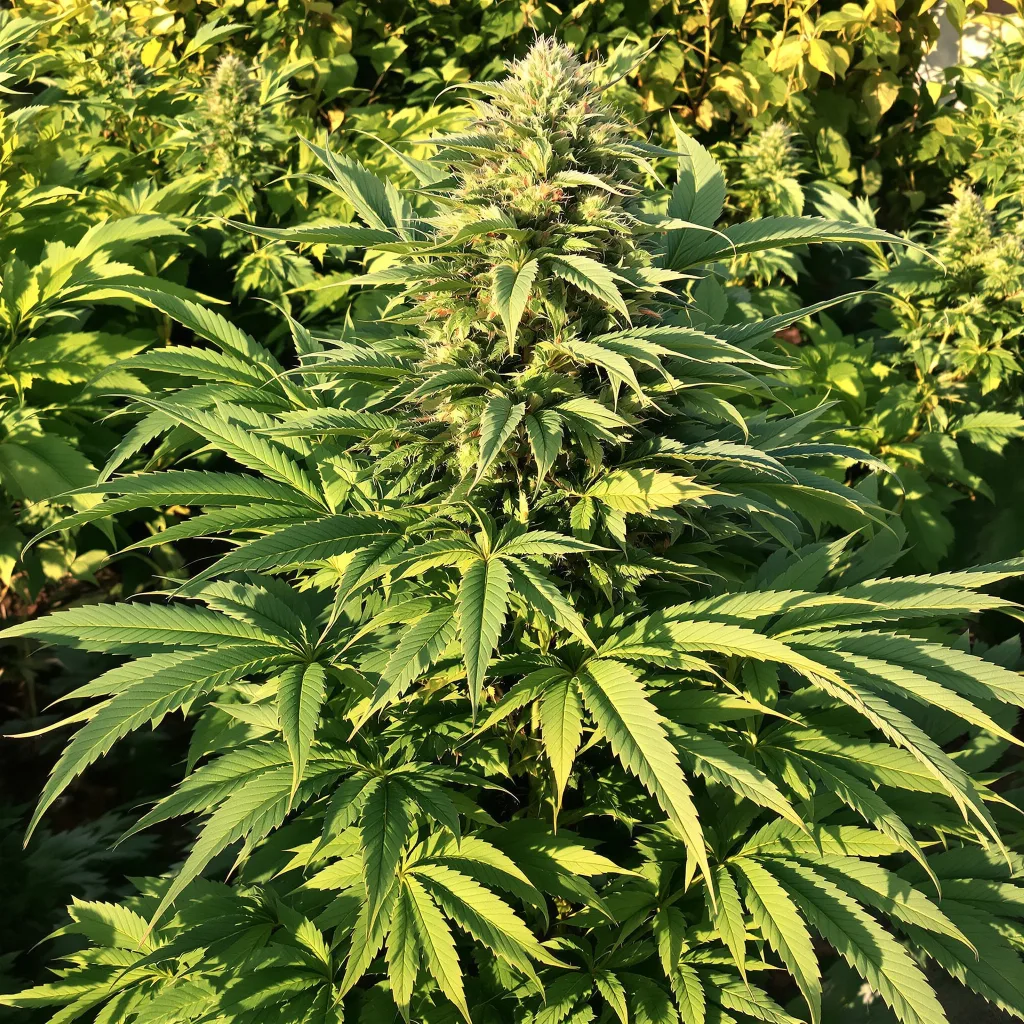Kid N’ Kookies 68% indica / 32% sativa — fleur avec trichomes visibles