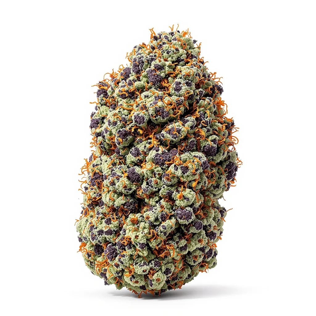 Killer 84% indica / 16% sativa — fleur avec trichomes visibles