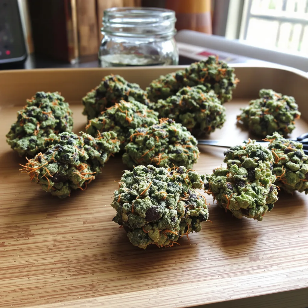 Killer Queen 40% indica / 50% sativa — fleur avec trichomes visibles