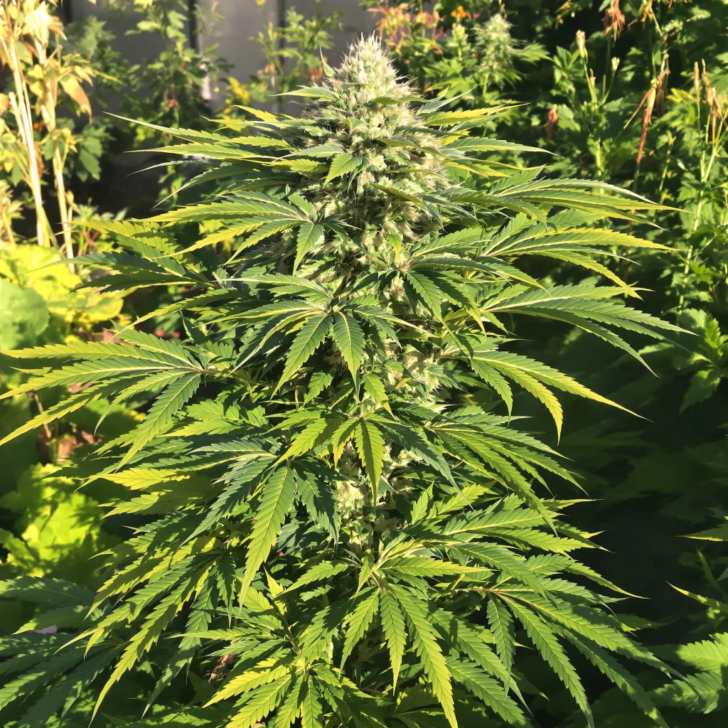 Kimbo Kush 75% indica / 25% sativa — fleur avec trichomes visibles