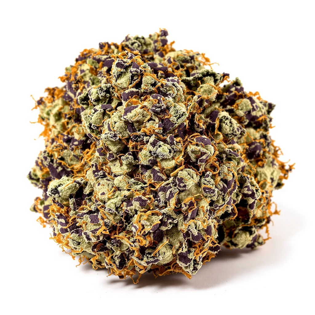 King Kong 80% indica / 20% sativa — fleur avec trichomes visibles