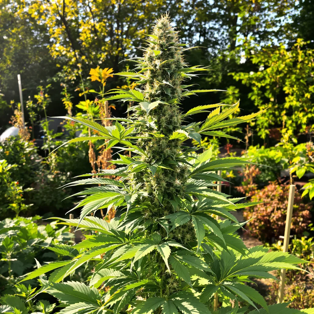 Kiss 44% indica / 56% sativa — fleur avec trichomes visibles