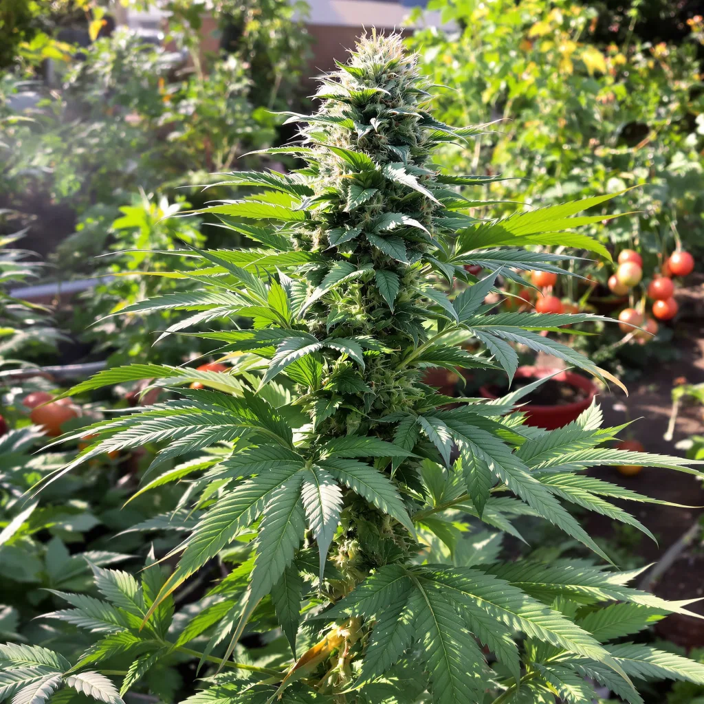 Kiwiskunk 69% indica / 31% sativa — fleur avec trichomes visibles