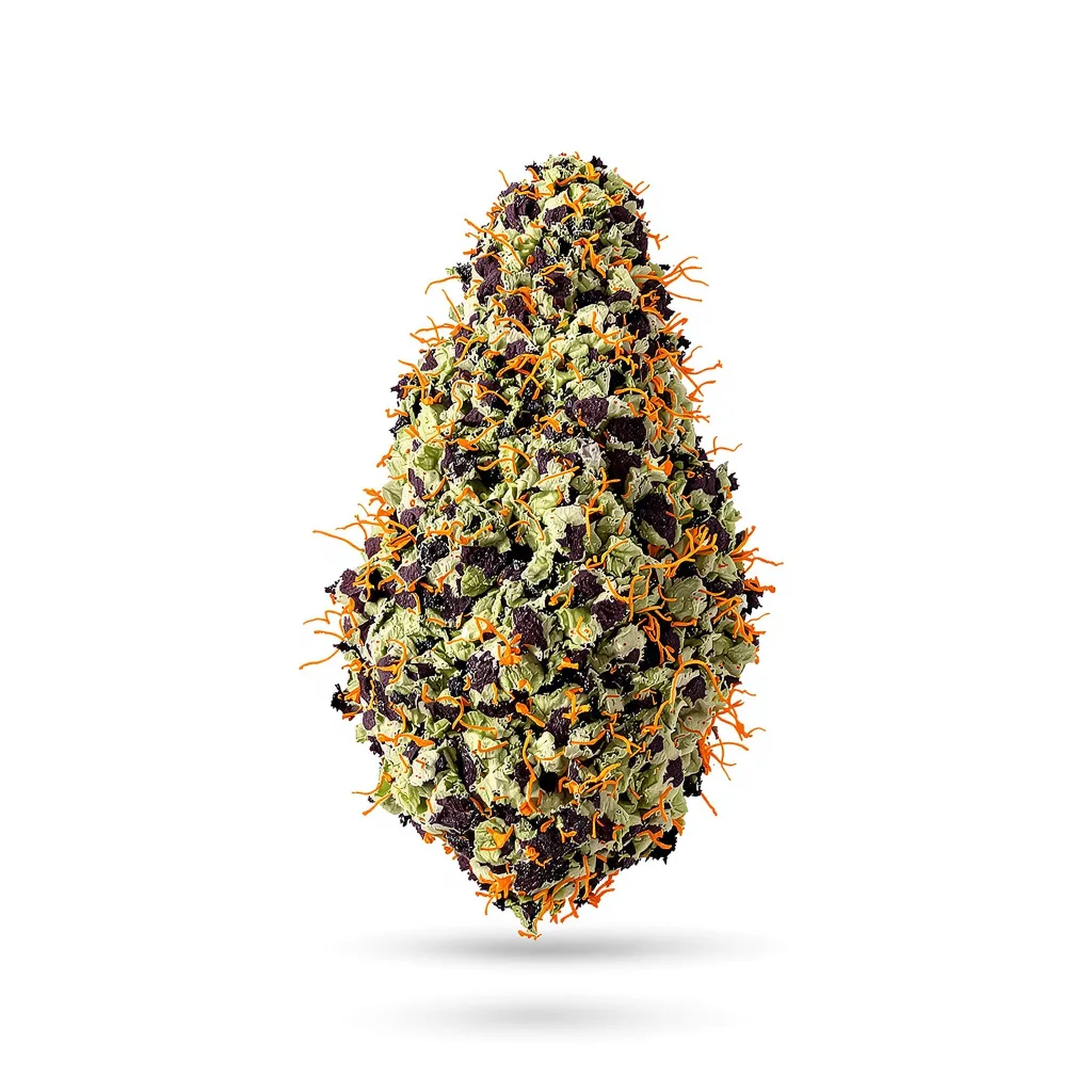 Kong 100% indica / 50% sativa — fleur avec trichomes visibles