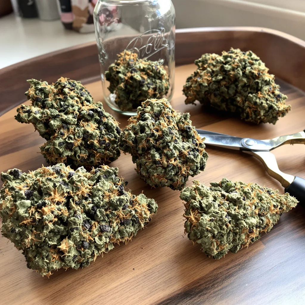 Kryptonite 70% indica / 20% sativa — fleur avec trichomes visibles