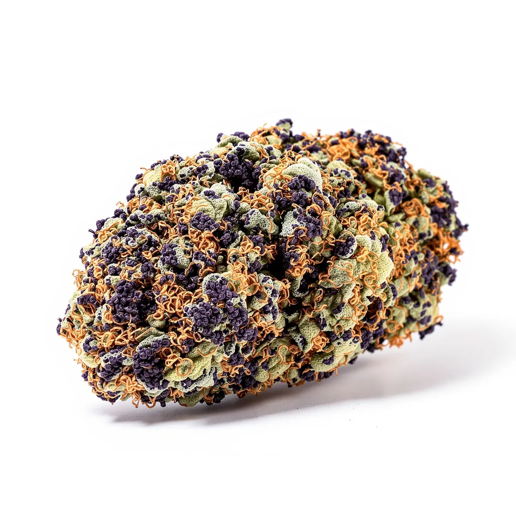 Kryptonite 70% indica / 20% sativa — fleur avec trichomes visibles