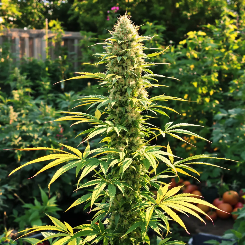Kuchi 64% indica / 36% sativa — fleur avec trichomes visibles
