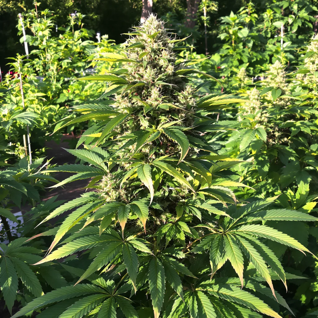 Kush Cake 84% indica / 16% sativa — fleur avec trichomes visibles