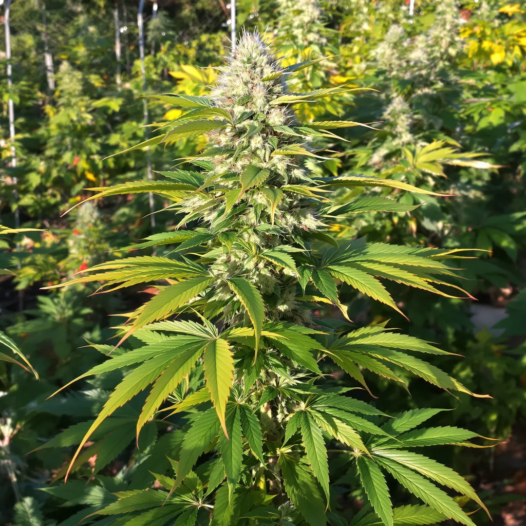 Kush XL 68% indica / 32% sativa — fleur avec trichomes visibles