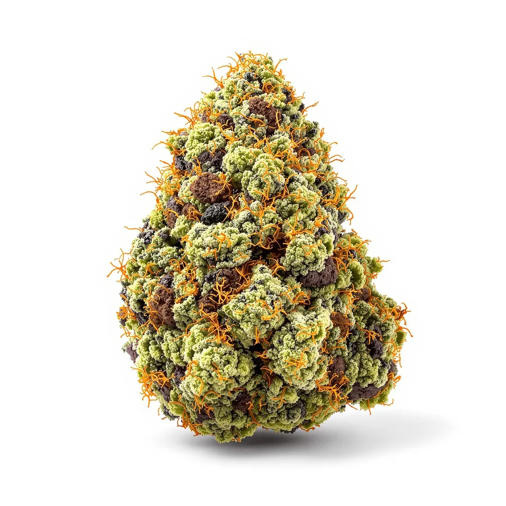 Kushadelic 76% indica / 24% sativa — fleur avec trichomes visibles