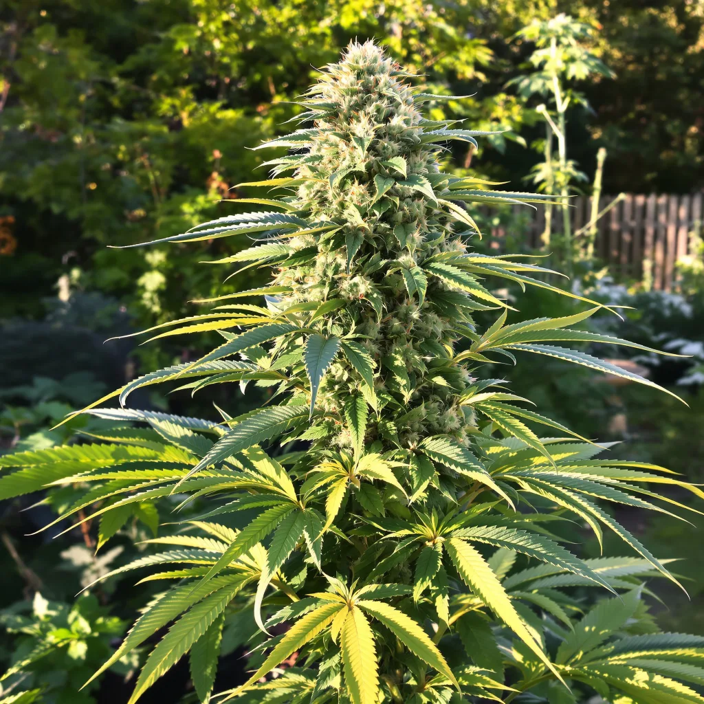 L.A. Sunshine 60% indica / 40% sativa — fleur avec trichomes visibles