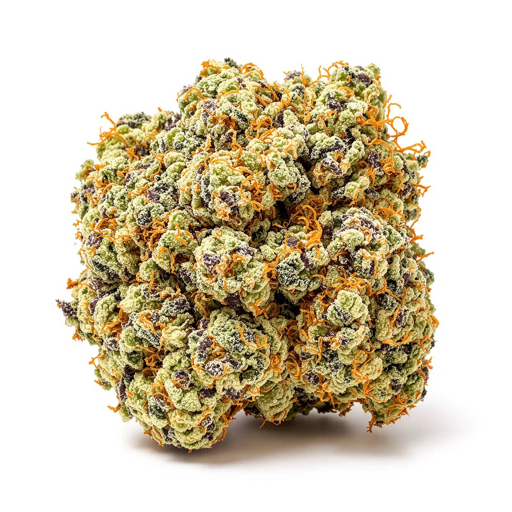 L.A. Sunshine 60% indica / 40% sativa — fleur avec trichomes visibles