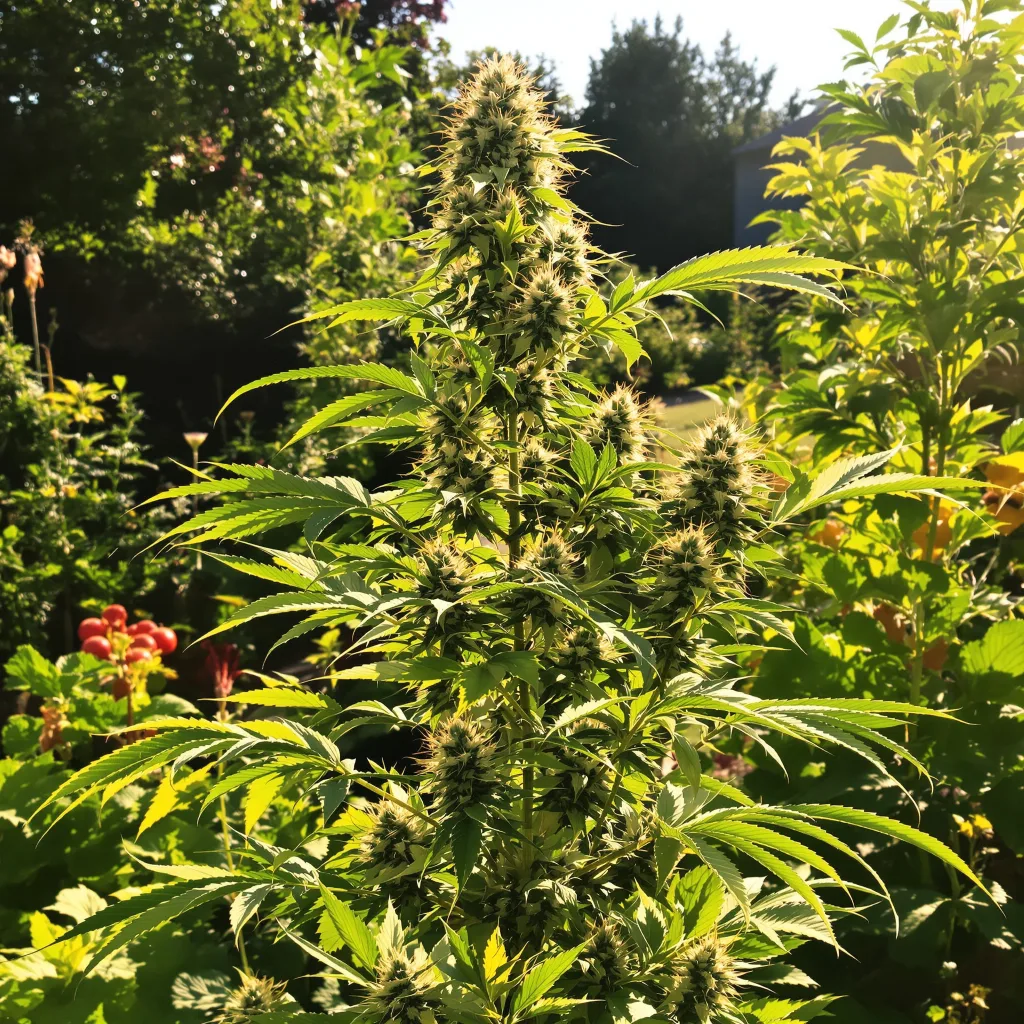 L.A. Sunshine 60% indica / 40% sativa — fleur avec trichomes visibles