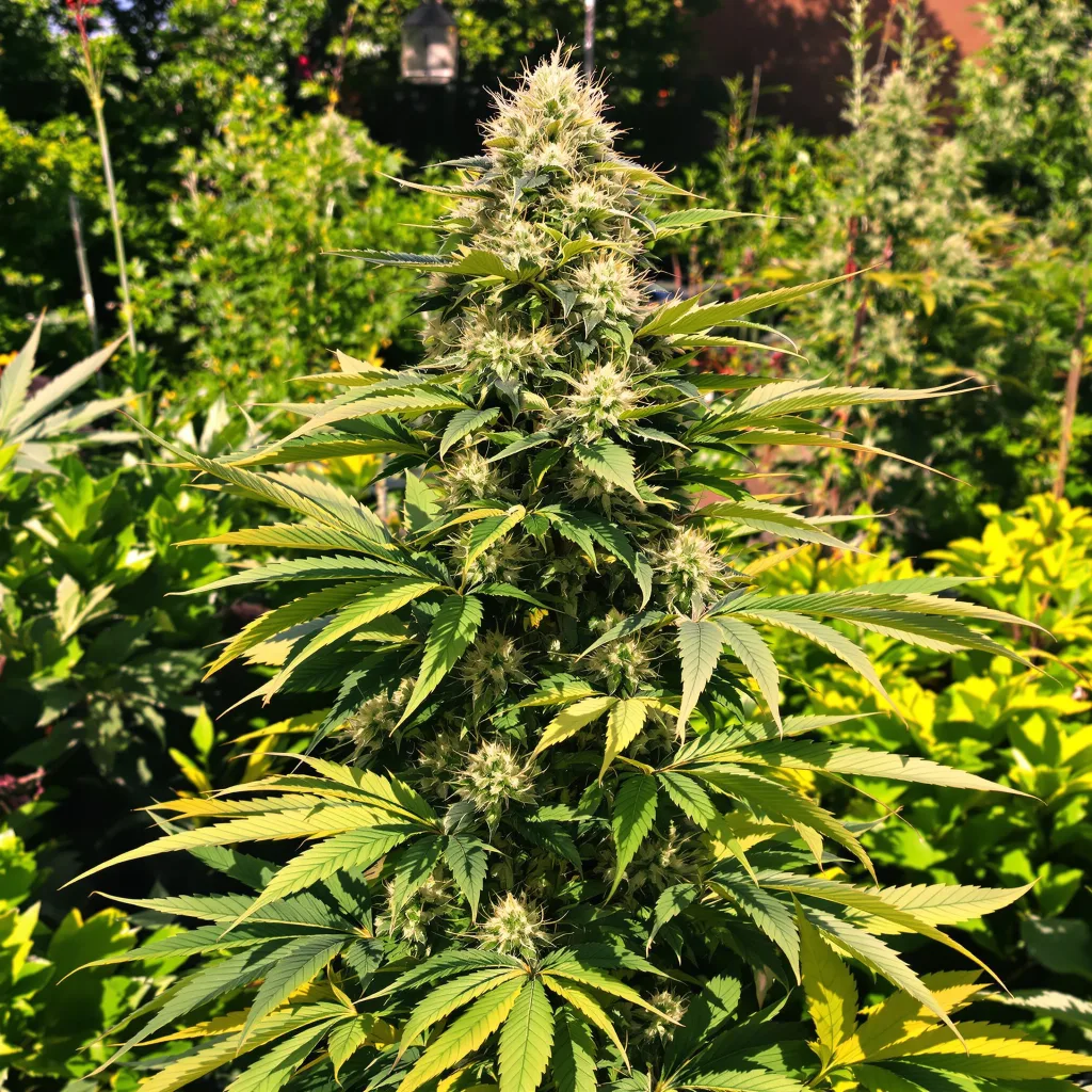 LA Confidential 50% indica / 50% sativa — fleur avec trichomes visibles