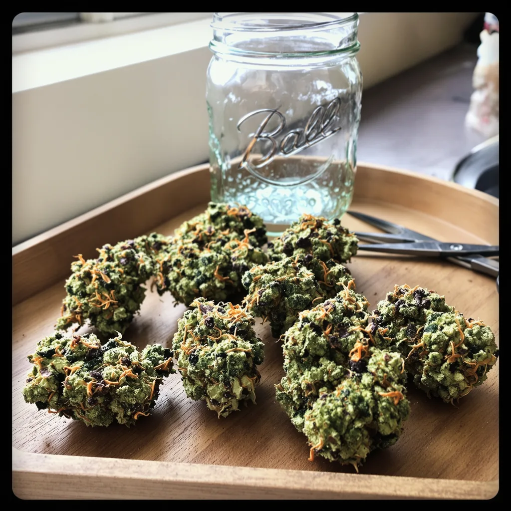 LA Jack 62% indica / 38% sativa — fleur avec trichomes visibles