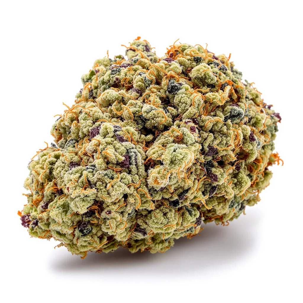 LA Jack 62% indica / 38% sativa — fleur avec trichomes visibles