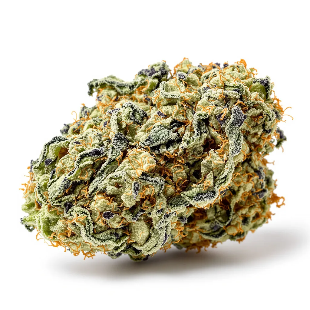 LA OG 39% indica / 61% sativa — fleur avec trichomes visibles