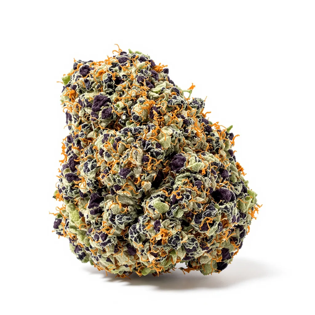 LA Ultra 72% indica / 28% sativa — fleur avec trichomes visibles