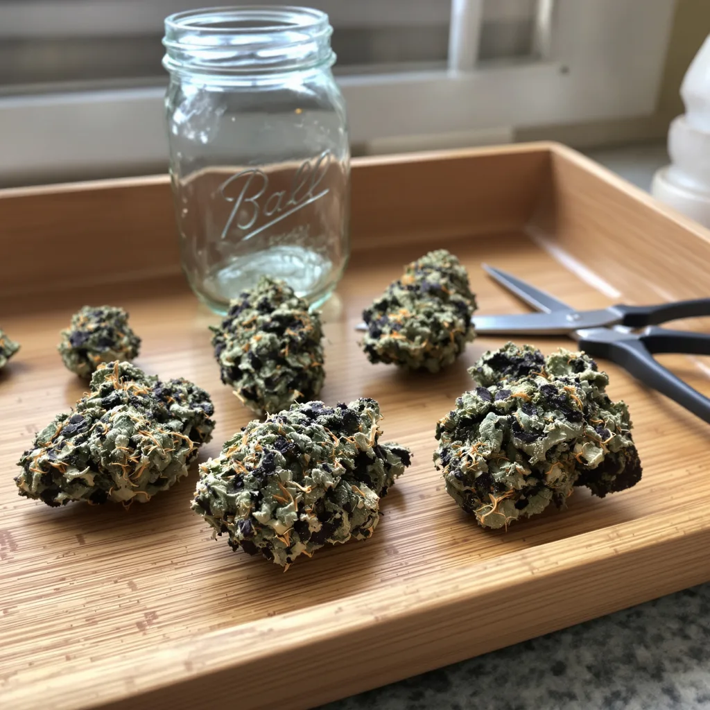 LA Ultra 72% indica / 28% sativa — fleur avec trichomes visibles