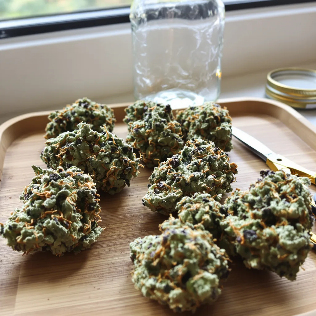 LA Woman 40% indica / 50% sativa — fleur avec trichomes visibles