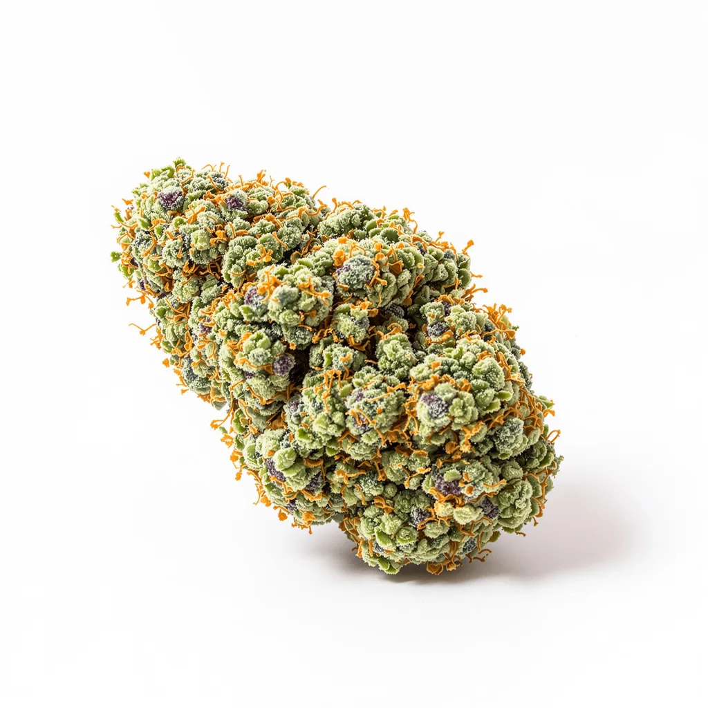 LA Woman 40% indica / 50% sativa — fleur avec trichomes visibles