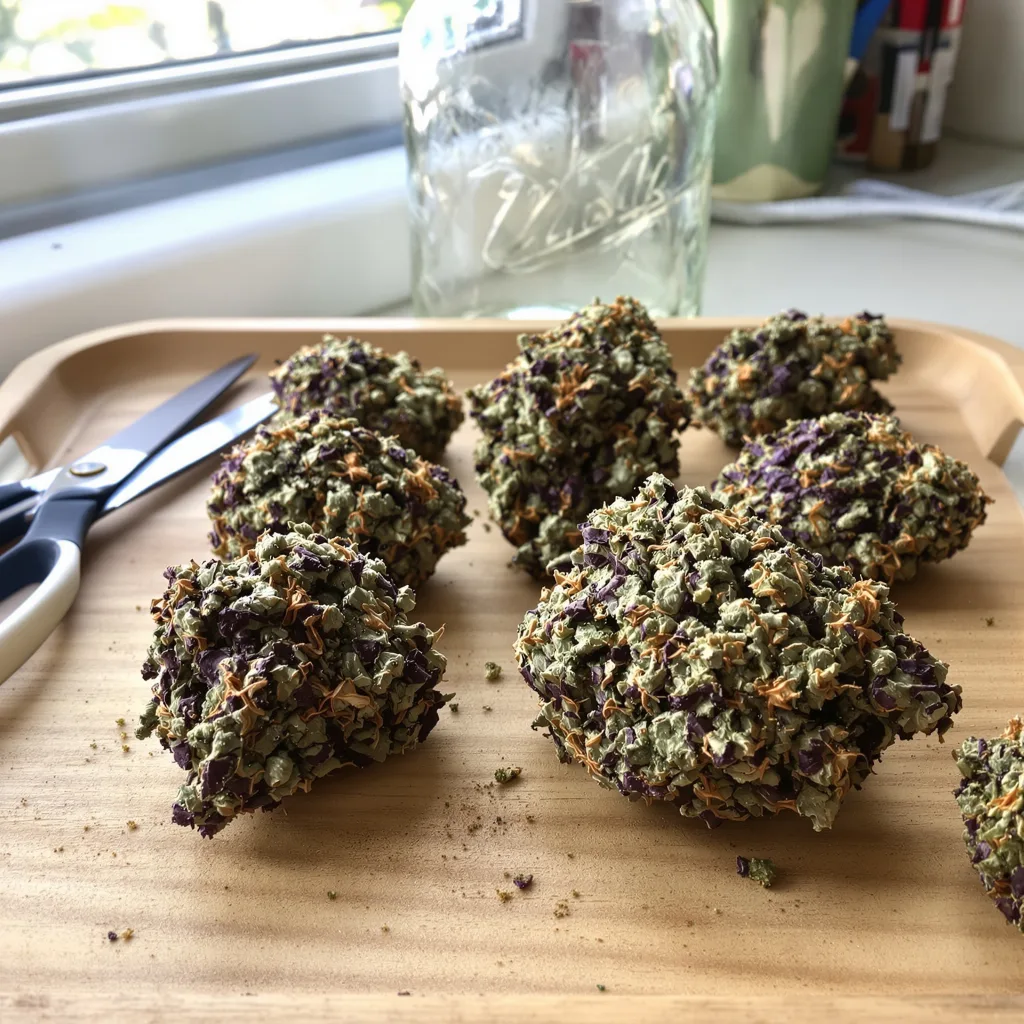 Ladyburn 1974 83% indica / 17% sativa — fleur avec trichomes visibles