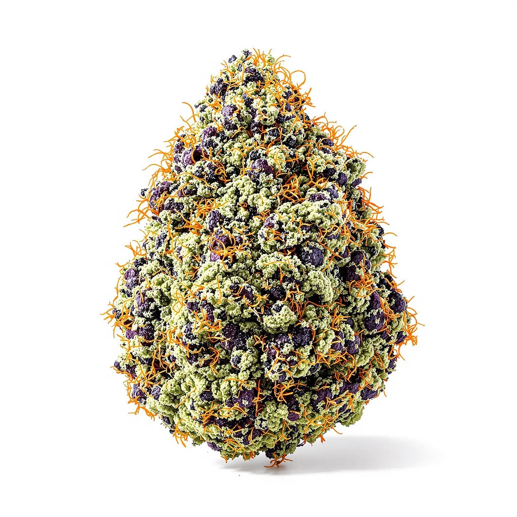 Ladyburn 1974 83% indica / 17% sativa — fleur avec trichomes visibles