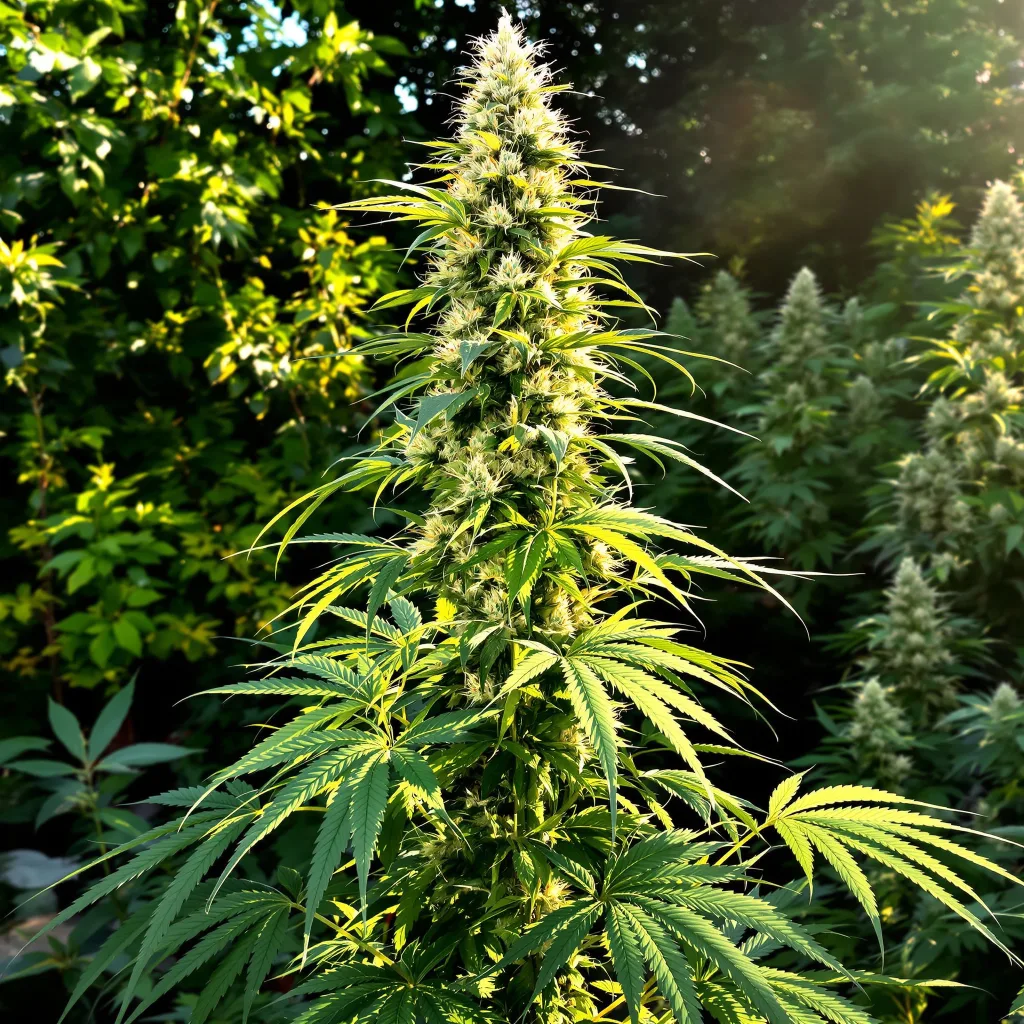 Lambo 7% indica / 93% sativa — fleur avec trichomes visibles