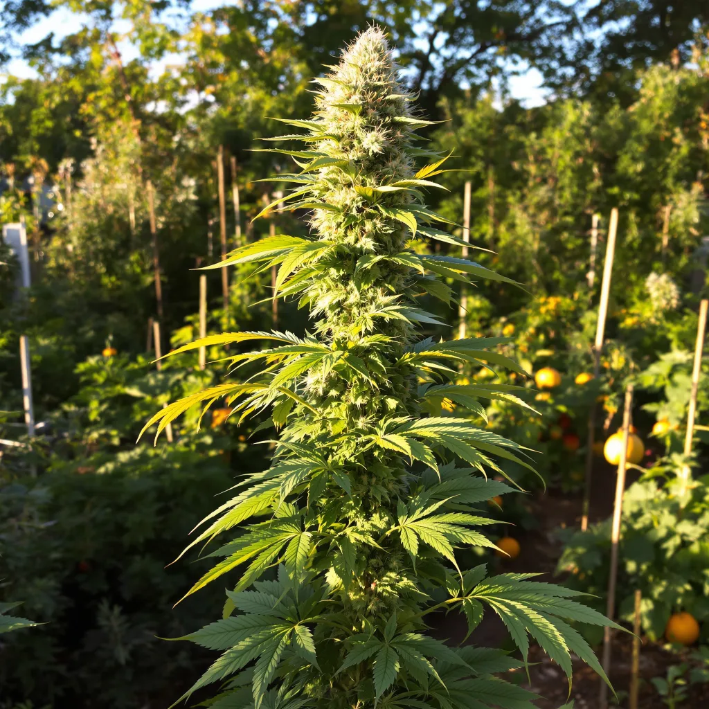 Larry OG 56% indica / 44% sativa — fleur avec trichomes visibles