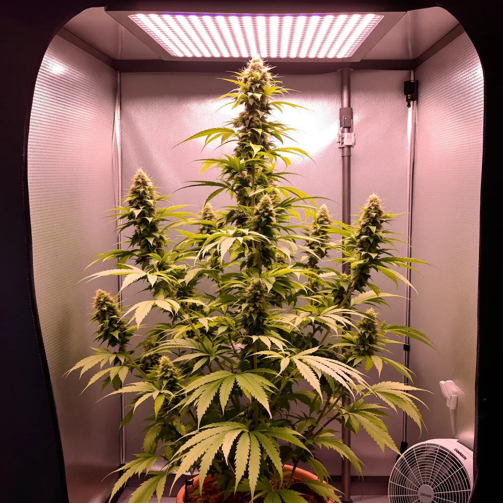 Plante de cannabis Laughing Buddha en floraison — 150-200 cm féminisée