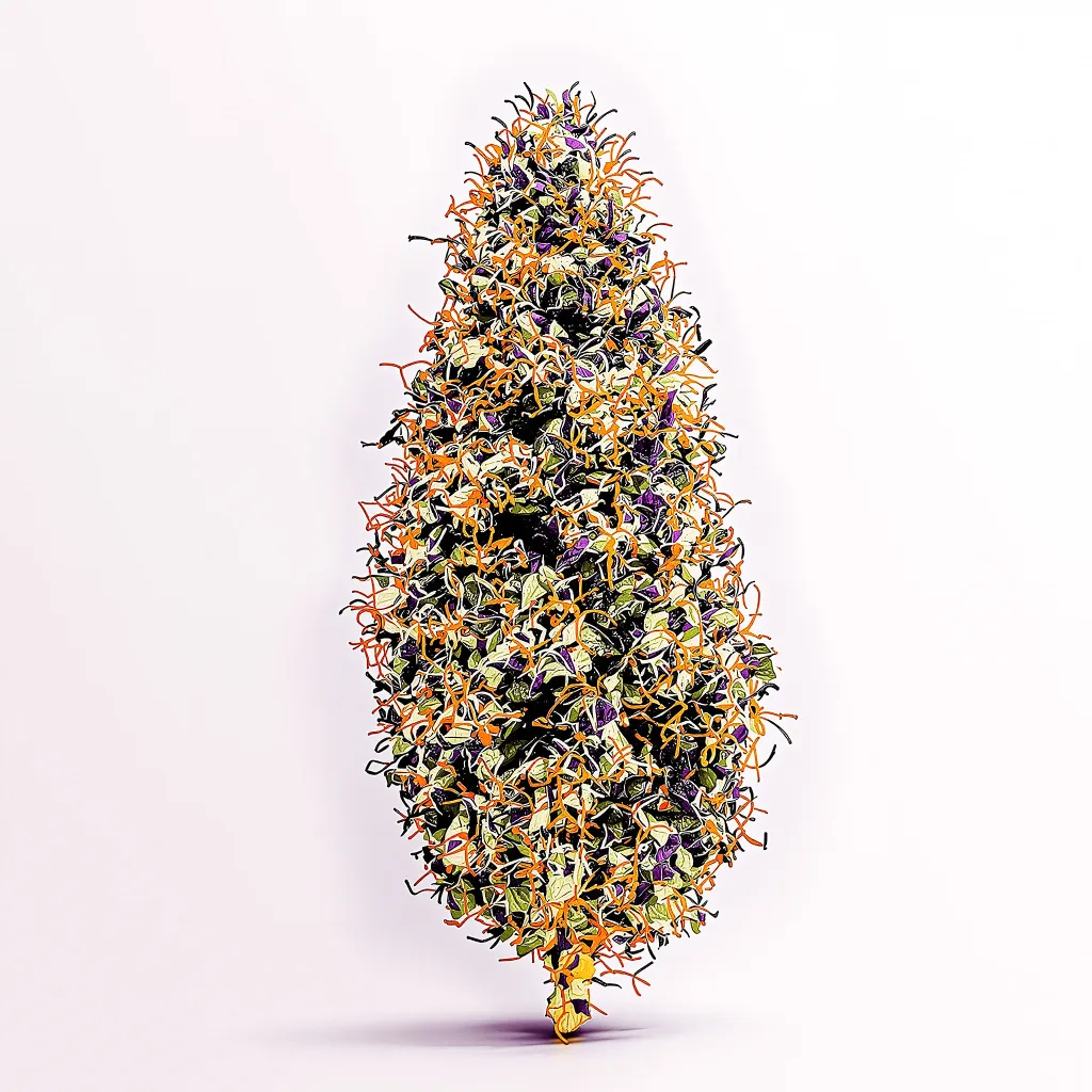 Lavender Jones 70% indica / 30% sativa — fleur avec trichomes visibles