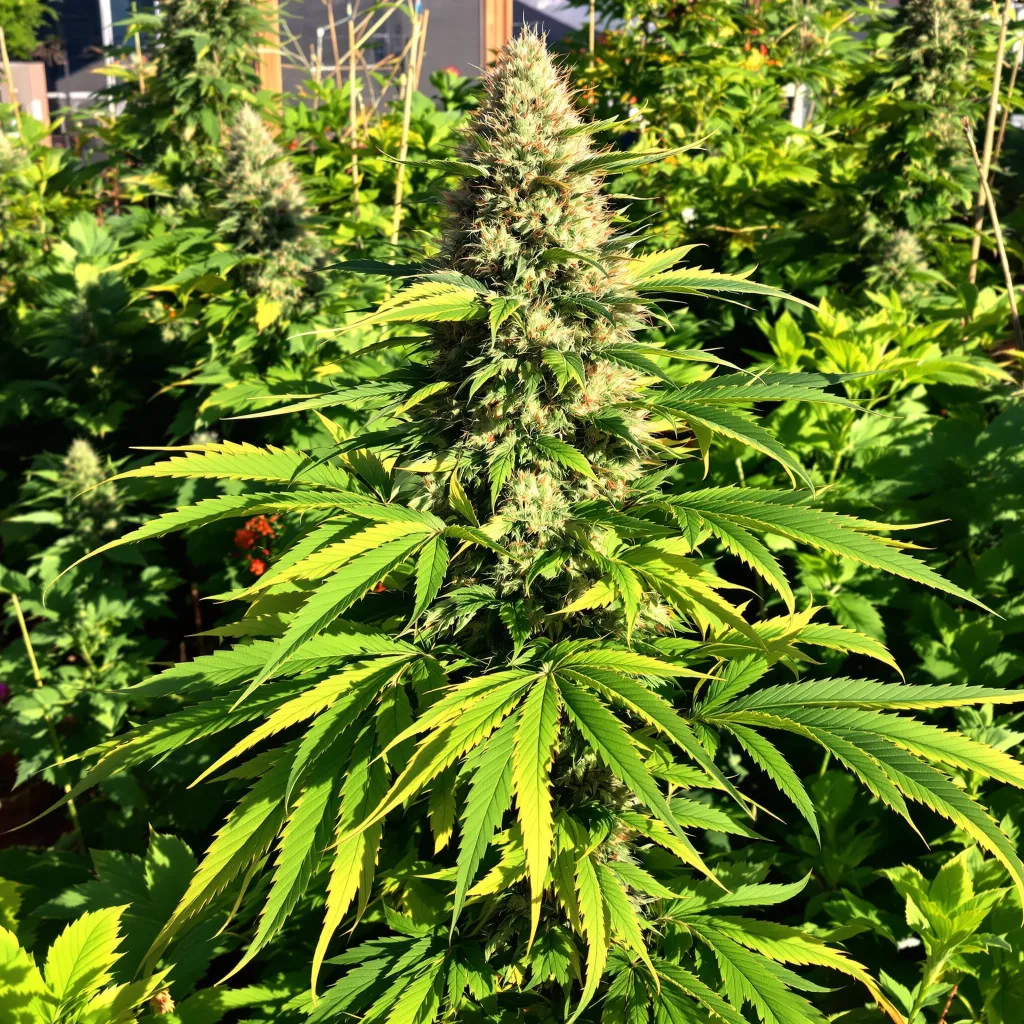 Lee Roy 69% indica / 31% sativa — fleur avec trichomes visibles