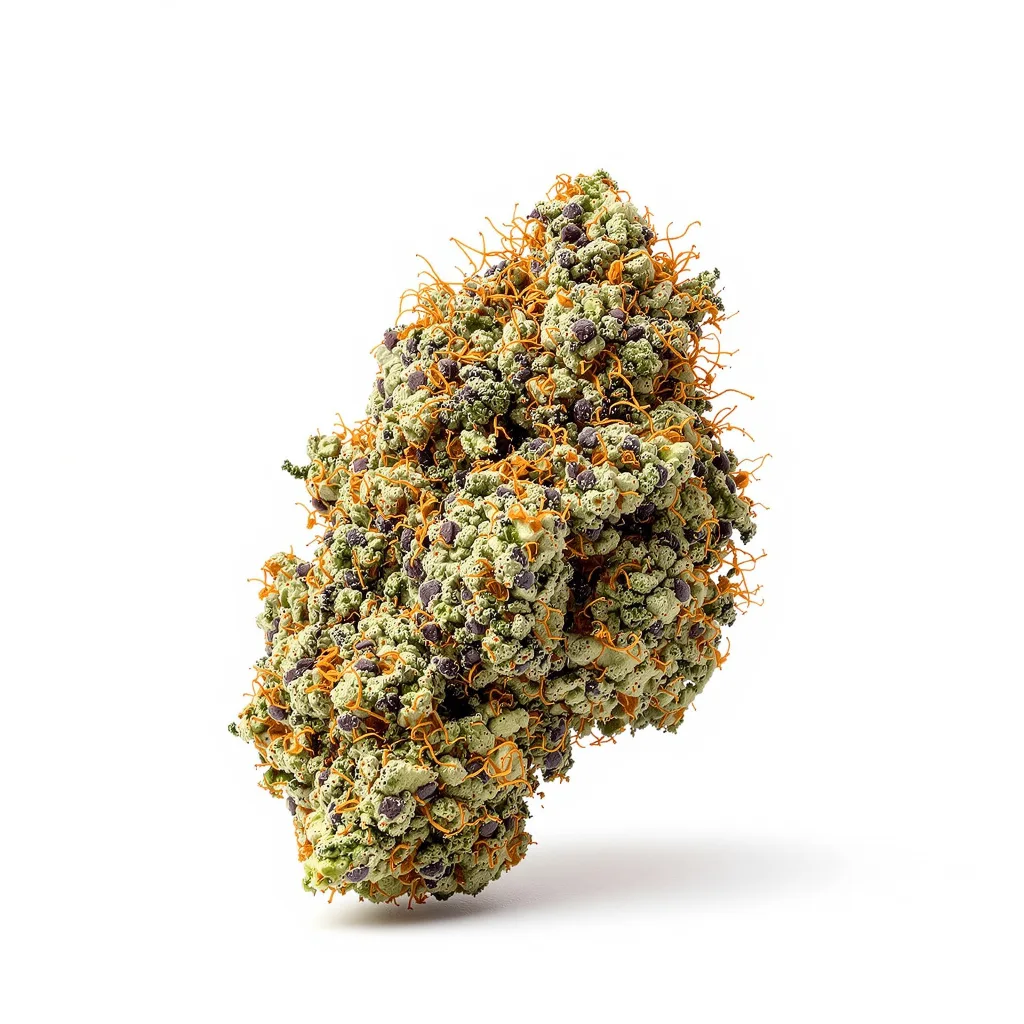 Lee Roy 69% indica / 31% sativa — fleur avec trichomes visibles