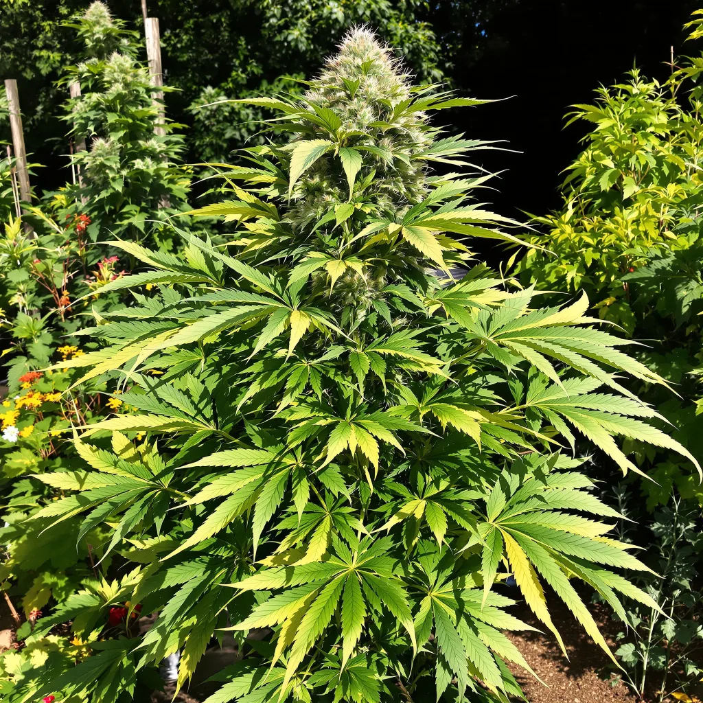 Legend OG 69% indica / 31% sativa — fleur avec trichomes visibles