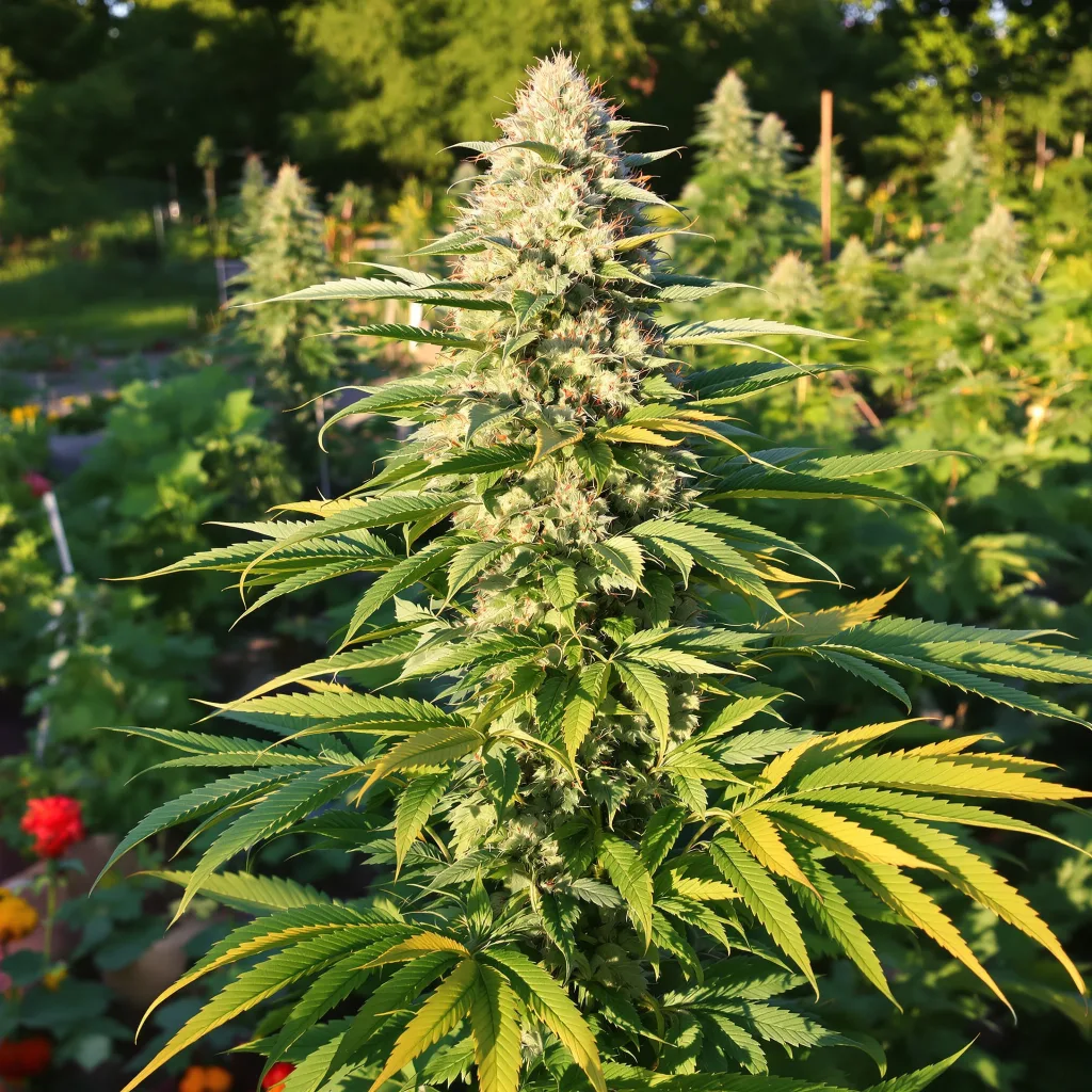 Lemon 57% indica / 43% sativa — fleur avec trichomes visibles