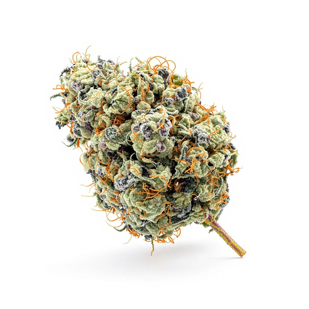 Lemon 57% indica / 43% sativa — fleur avec trichomes visibles
