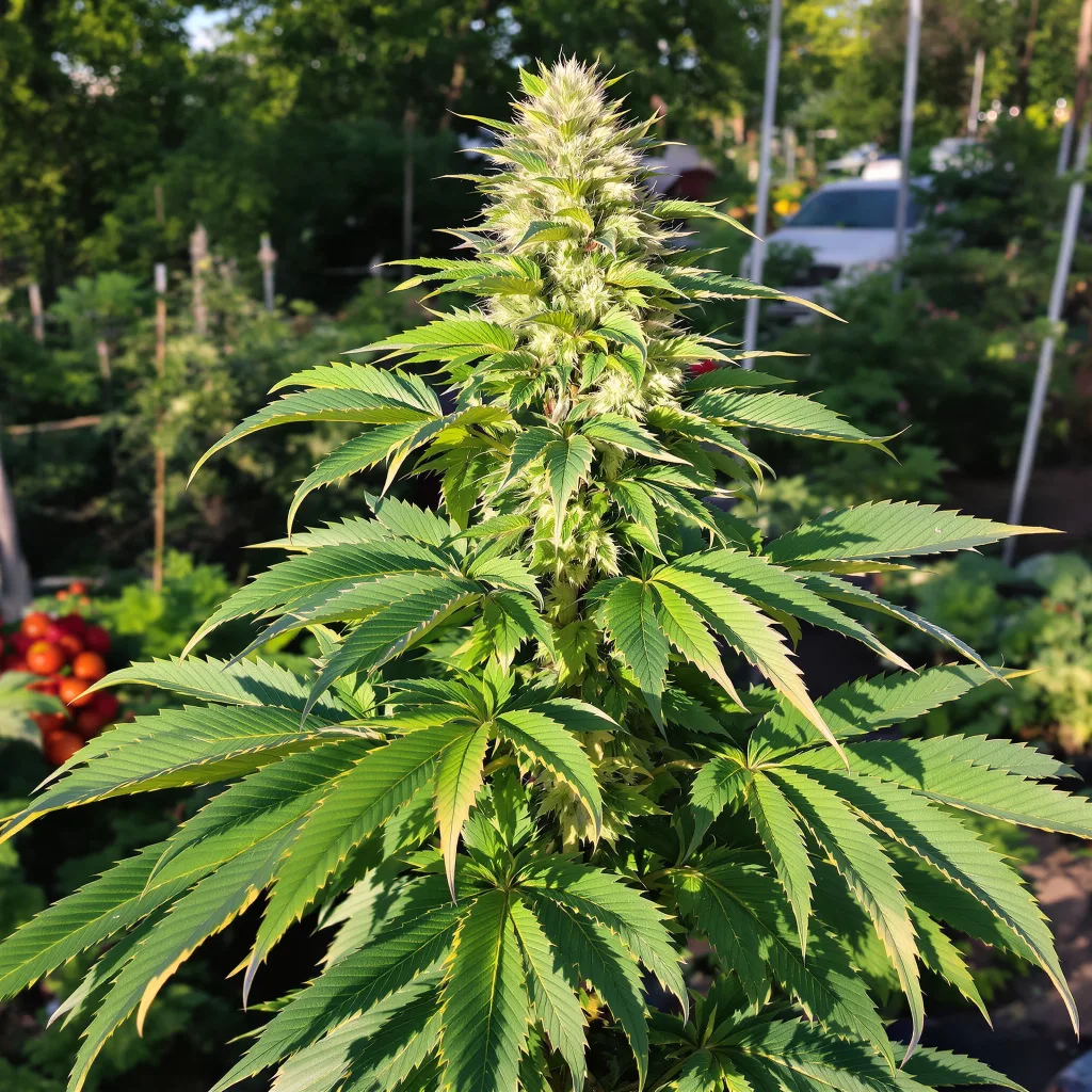 Lemon Daddy 68% indica / 32% sativa — fleur avec trichomes visibles