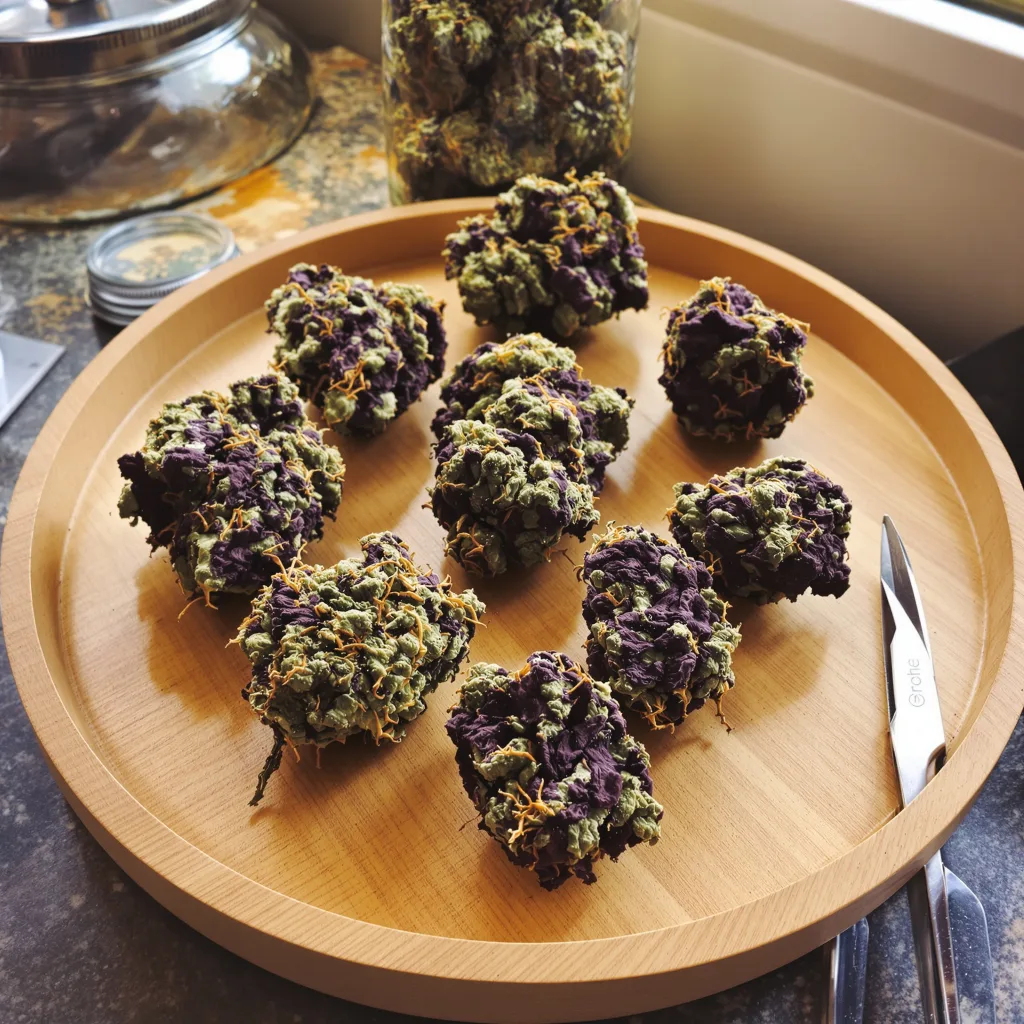 Lemon Diesel 90% indica / 10% sativa — fleur avec trichomes visibles