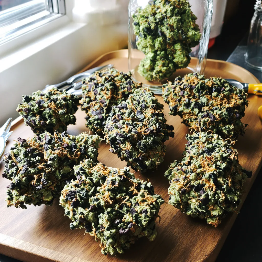 Lemon Drizzle 67% indica / 33% sativa — fleur avec trichomes visibles