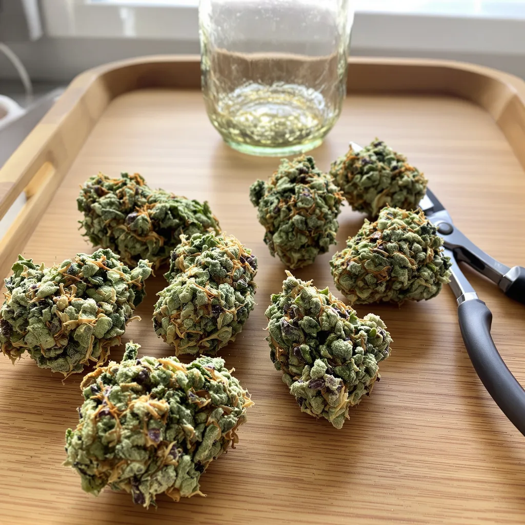 Lemon Drop 50% indica / 50% sativa — fleur avec trichomes visibles