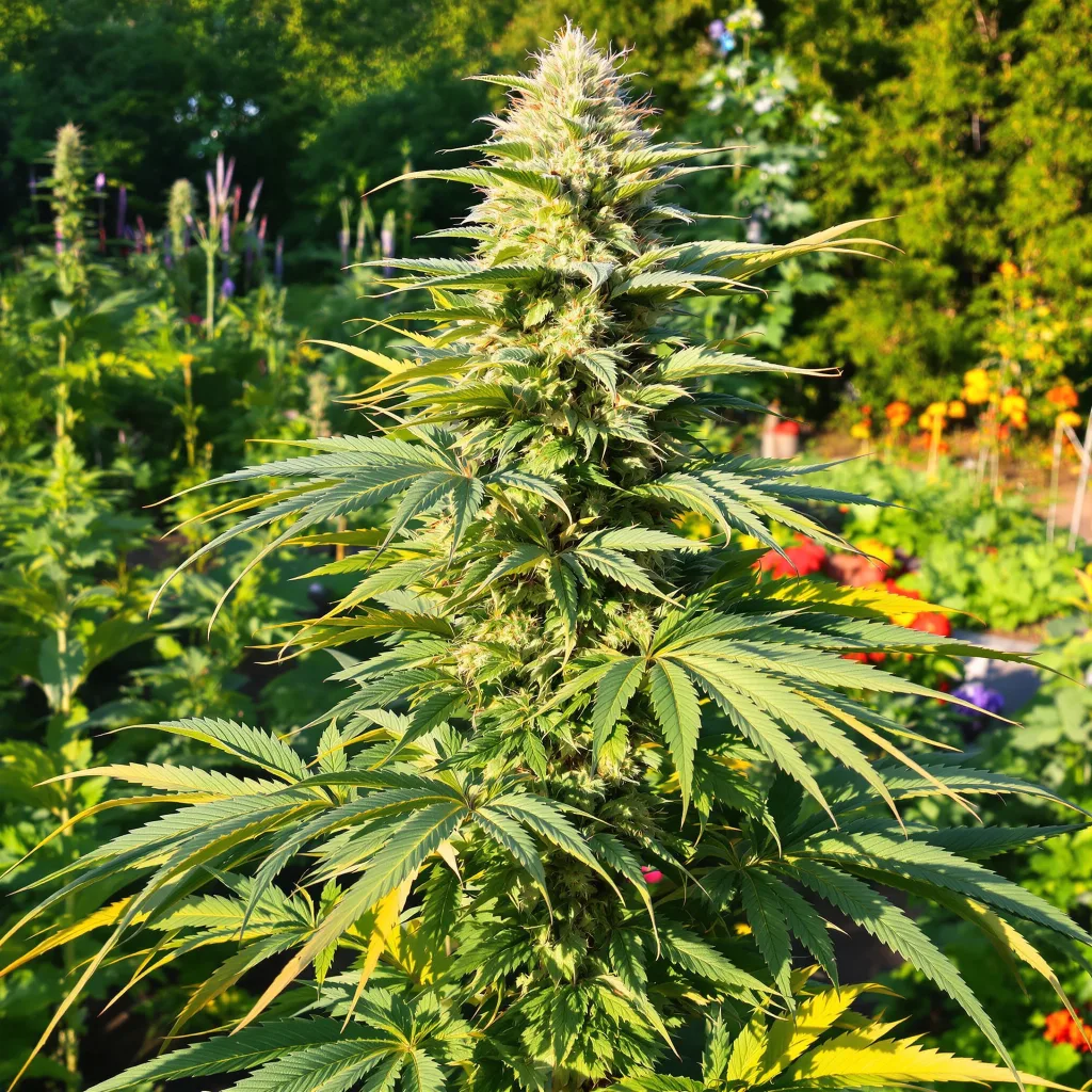 Lemon Drop 50% indica / 50% sativa — fleur avec trichomes visibles