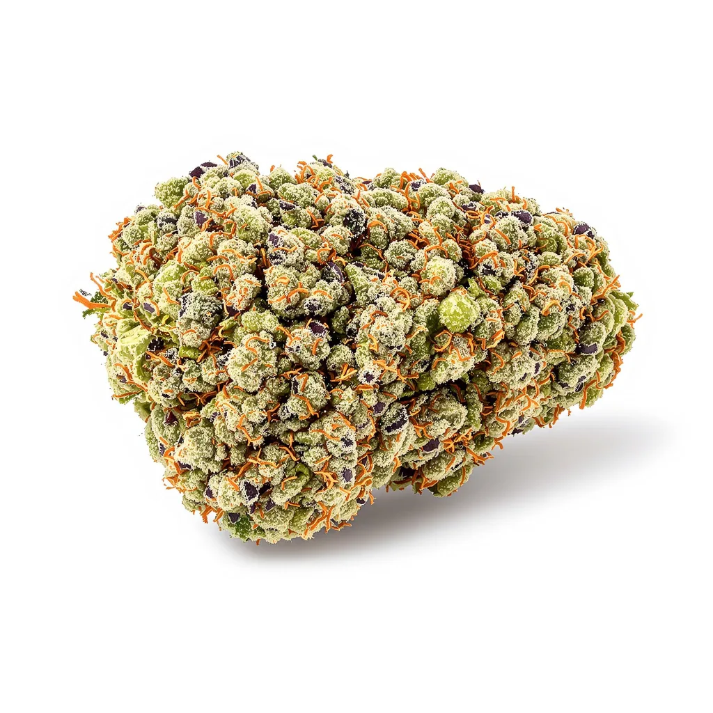 Lemon 57% indica / 43% sativa — fleur avec trichomes visibles
