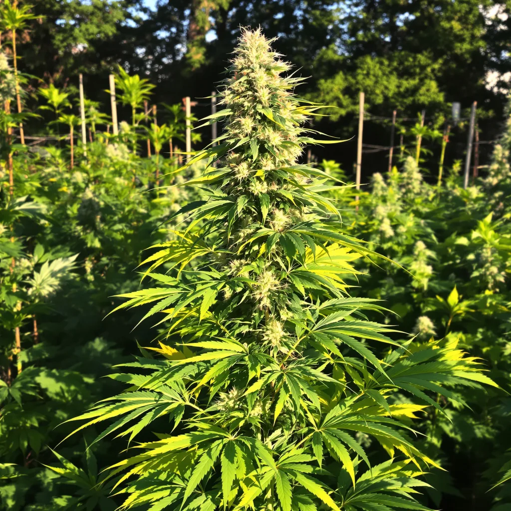 Lemon Fire 9% indica / 91% sativa — fleur avec trichomes visibles