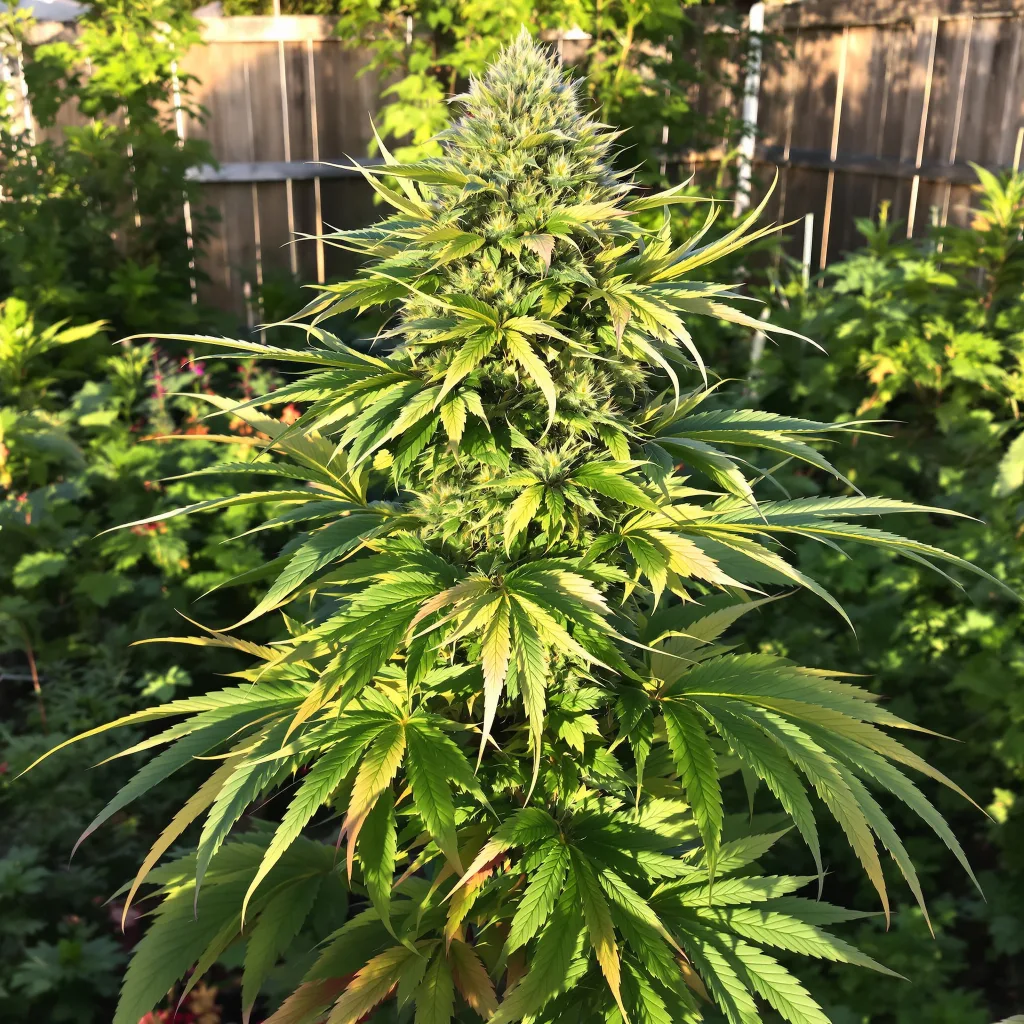 Lemon Garlic OG 78% indica / 22% sativa — fleur avec trichomes visibles
