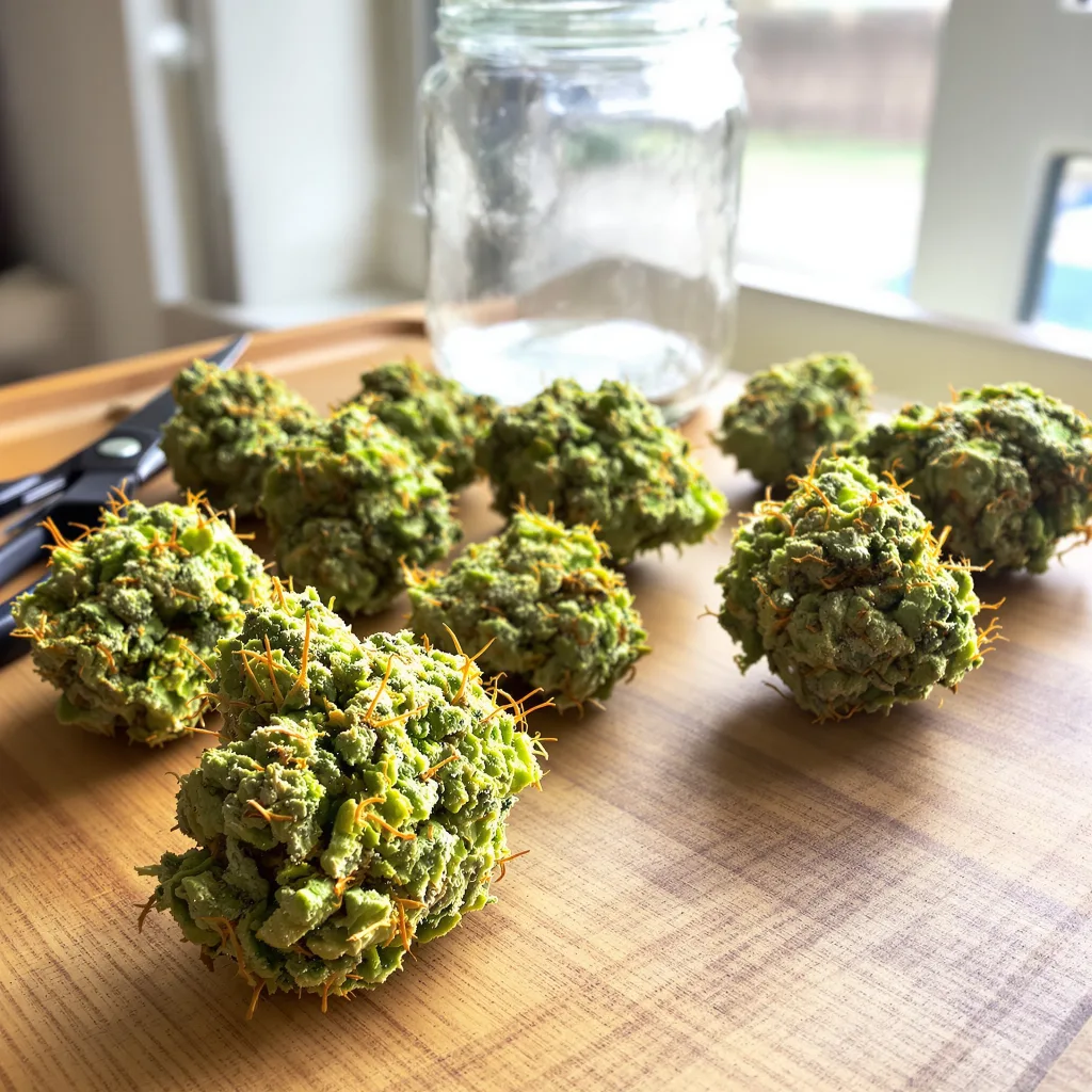 Lemon Jack 25% indica / 75% sativa — fleur avec trichomes visibles