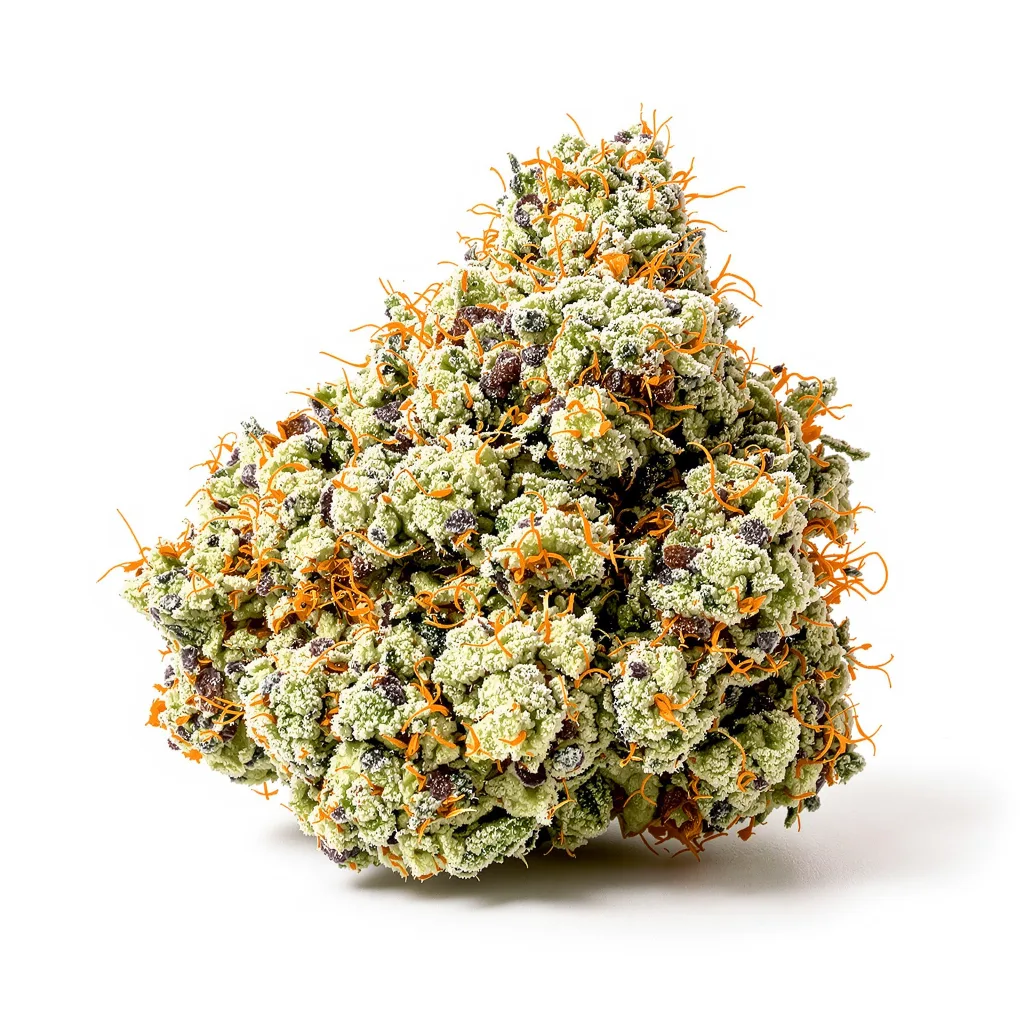 Lemon Kush 50% indica / 50% sativa — fleur avec trichomes visibles